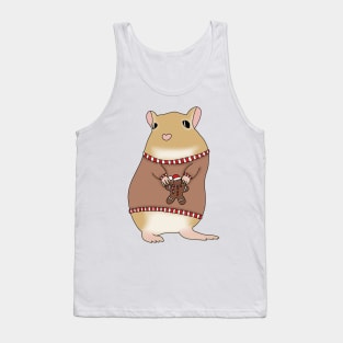 Cute golden gerbil wearing christmas jumper Tank Top